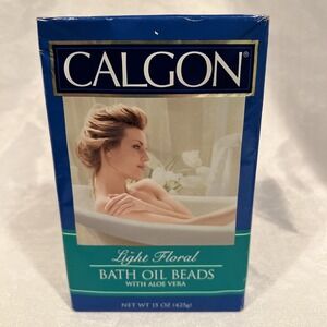 CALGON Bath Oil Beads Light Floral Aloe Vera 15 oz VTG NOS Rare Discontinued NEW